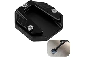 YENOVO Motorcycle Kickstand Pad, Universal Motorcycle Kickstand Extension Plate, Premium Aluminum Alloy Anti-Sink Puck for Soft Surfaces, Corrosion-Resistant Stabilizer with Anodic Oxidation Coating (Black)