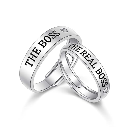 S925 Sterling Silver Couple Rings Set Adjustable Matching Rings