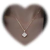 Bohemian Four Leaf Clover Pendant Necklace for Teen Girls Vintage Black Clover Necklace Choker Crystal Clover Chain Necklace Jewelry for Women Gifts