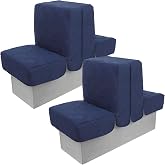 Tegeme 2 Pcs Back to Back Boat Seat Covers Waterproof for Marine Lounge | Microfiber Fabric Cotton Filling, Protects Boat Bench Seats, Durable Marine Lounge Cover, Back-to-back Configuration