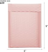 Switory 50Pcs A5 6x9 Pink Bubble Mailers Self Seal Padded Envelopes view 2
