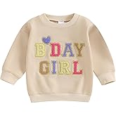 FIOMVA Birthday Day Girl Shirt Outfits Toddler Baby Girl One/Two/Three/Four Embroidery Sweatshirt Shirts Birthday Gift