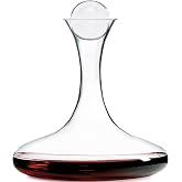 Large Wine Decanter | Hand-Crafted in Europe | 66 FL Oz | Crystal Ground Stopper | Wide Base for Optimal Aeration | 100% Lead-Free Crystal | Handblown | Gift-Boxed | Elegant Design