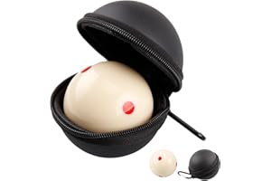 Sinsilvie Billiards Cue Ball Practice Training Artifact or 6 Red Dots Cue Ball,2-1/4",with Black PU Case,Pool Table Training 