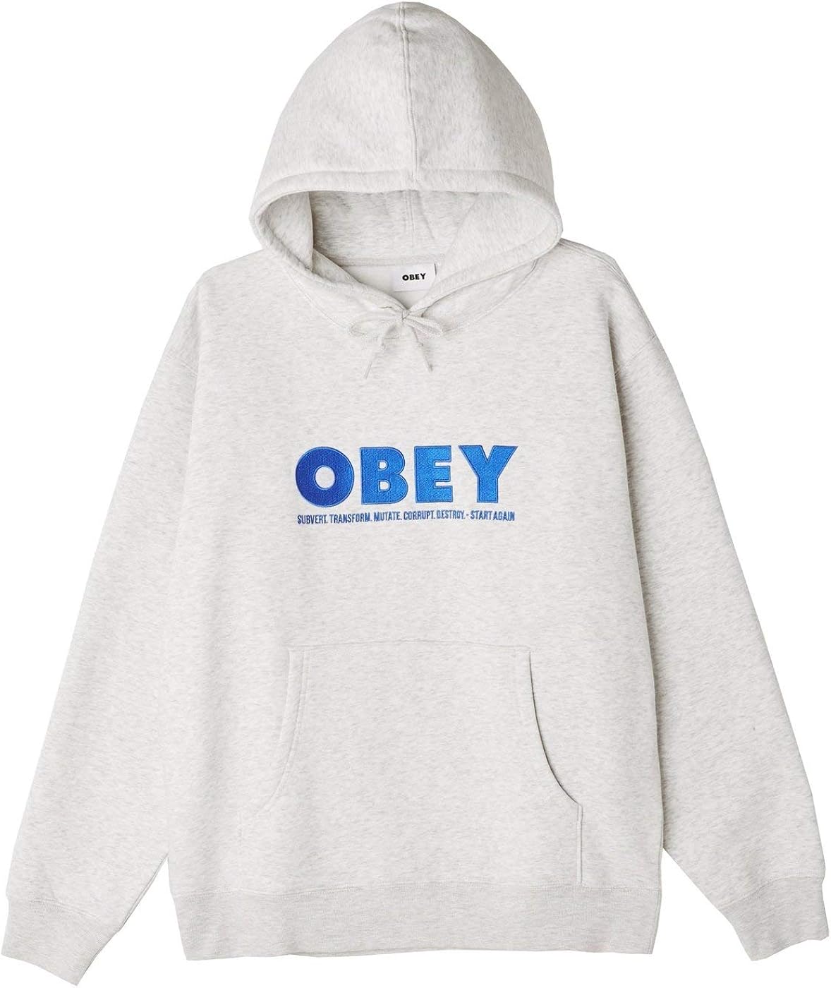 OBEY HUBBS Hoodie Embroidered Logo Ash Grey (XL) Amazon.co.uk