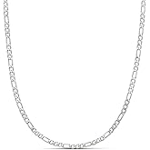 Amazon Essentials 14k Gold or Sterling Silver Plated Figaro Chain Necklace