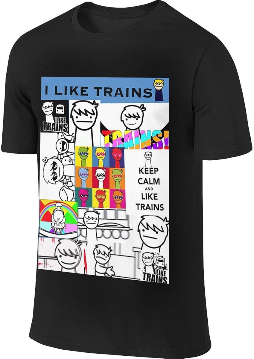 Olodo ASDFMovie I Like Trains Printed Casual Men's Short Sleeve T