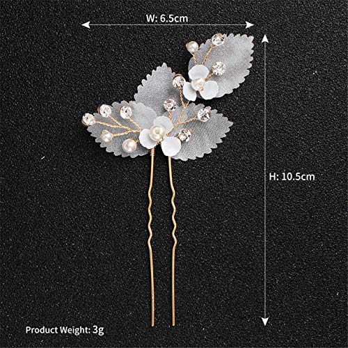 Bands Mmgn Wedding Hair Pins Bridal Silver Flower Cloth Rhinestone
