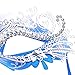 Masquerade Mask Shiny Metal Rhinestone Venetian Pretty Party Evening Prom Mask,Silver and Blue,One size