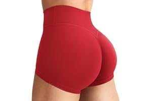 YEOREO Women's Biker Shorts 2.5" No Front Seam Elysina High Waist Hidden Scrunch Workout Gym Yoga Running Shorts