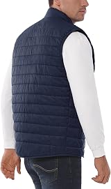 33,000ft Men's Lightweight Gilet Packable Quilted Vest Dark Blue L view 2