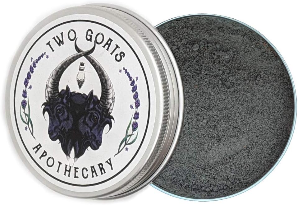 Travel Dry Shampoo Powder | Eco Friendly, All Natural Root Touch Up, Vegan Ingredients | Hair Powder Volumizer | For Black and Dark Brown Hair. (Ravn) Two Goats Apothecary