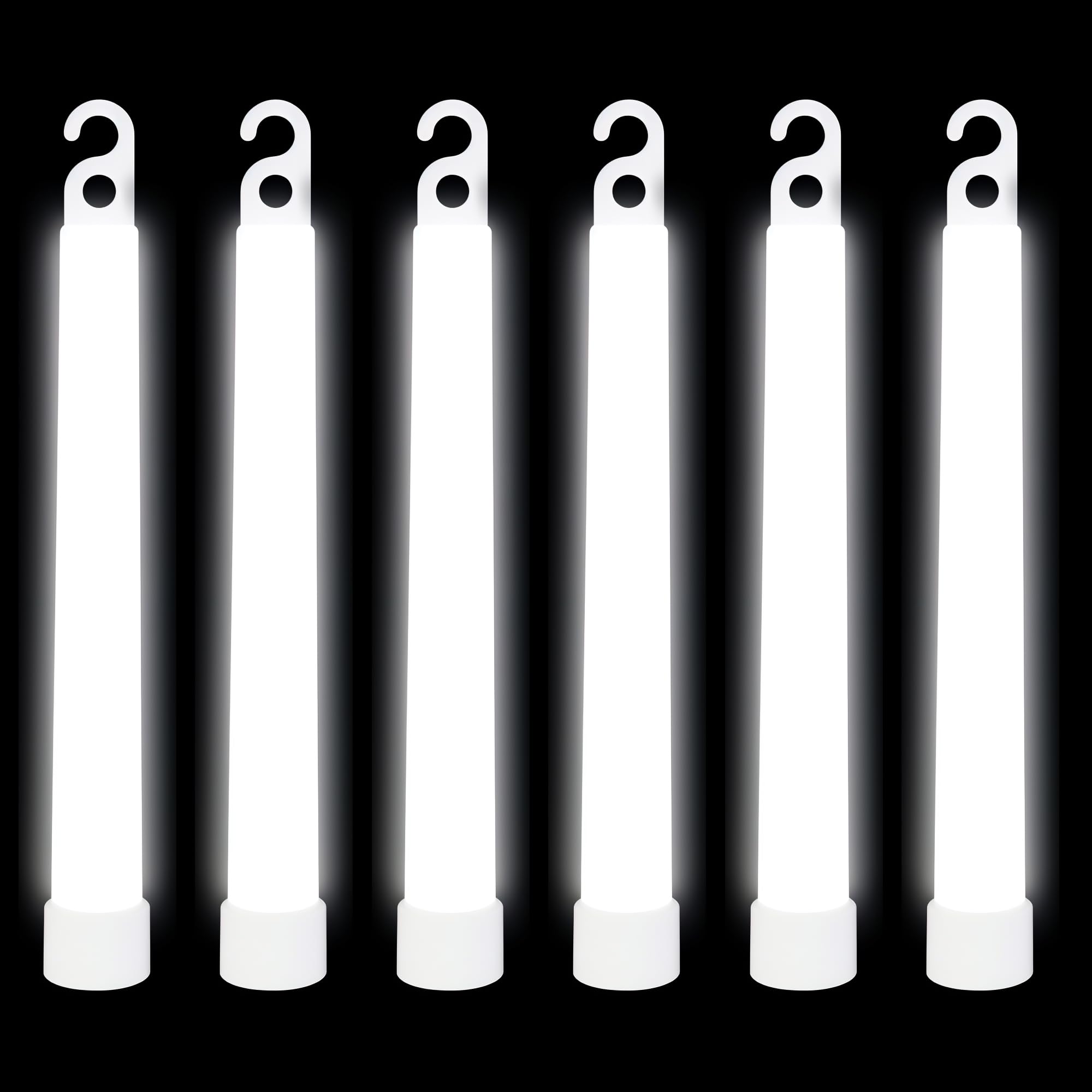 Trimming Shop 6 inch Glow Sticks Lanyard Premium Ultra Bright Glow in the Dark Rod Mega Party Pack of 25 (White) for New Year’s Eve, Graduation Party, Camping