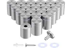 IOQ 20-Pack Standoff Screws (3/4 in. Dia x 3/4 in. L), Stainless Steel Standoff Mounting Hardware for Acrylic Signs, Silver