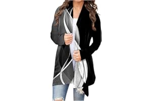 KENVINA Cardigan for Women 2023, Printed Long Sleeve Cardigans with Pocket Lightweight Open Front Shirts Workout T-Shirts