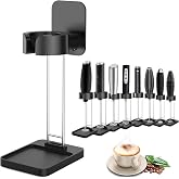 DERGUAM Milk Frother Stand for Milk Frothers, Durable and Stable Stainless Steel Frother Stand, [Standing or Hanging]&ensp;Milk Frother Holder for Multiple Types Handheld Frother