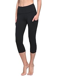 Baleaf Women's High Waist Tummy Control Yoga Workout Capris Leggings Side Pockets