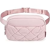 BAGSMART Puffy Fanny Packs for Women Crossbody Belt Bag with Adjustable Strap, Quilted Waist Pack Purse for Traveling Shopping Workout