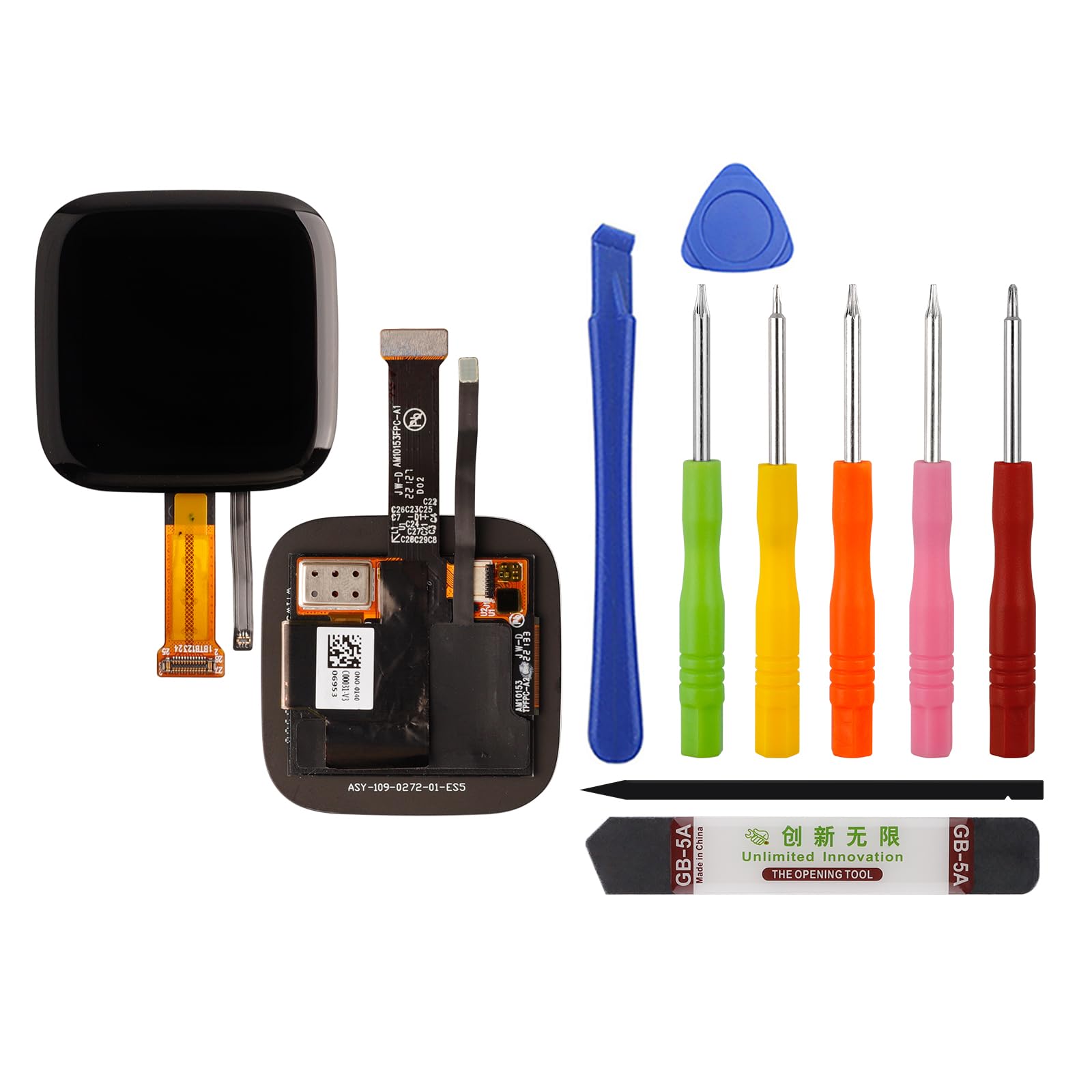 Photo 1 of [with NFC] Duotipa New LCD Display Touch Screen Digitizer Assembly Replacement for Fitbit Versa 2 FB507 with Technical Repair Tools Kit-Black.