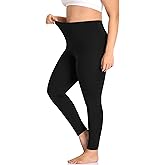 Cheapestbuy Women's Plus Size Stretchy Leggings Soft Full Length Leggings High Waist Lightweight Basic Yoga Tights Pants