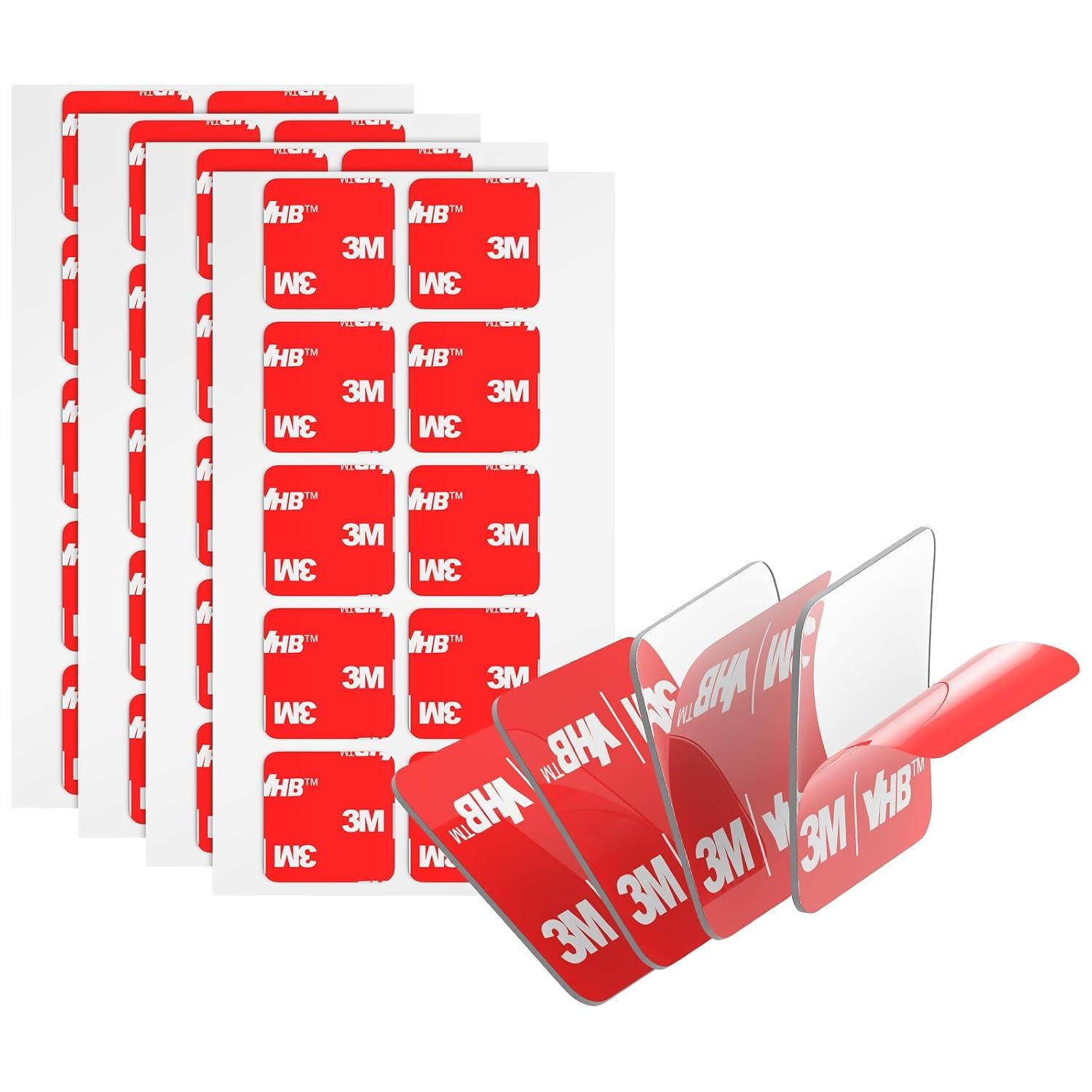 Photo 1 of 3M Double Sided Adhesive Pads Heavy Duty 1" x 1" 40 PCS Square Clear 4905 Sticky Mounting Foam Tape Strong Adhesive Waterproof for Home Office Car Deco