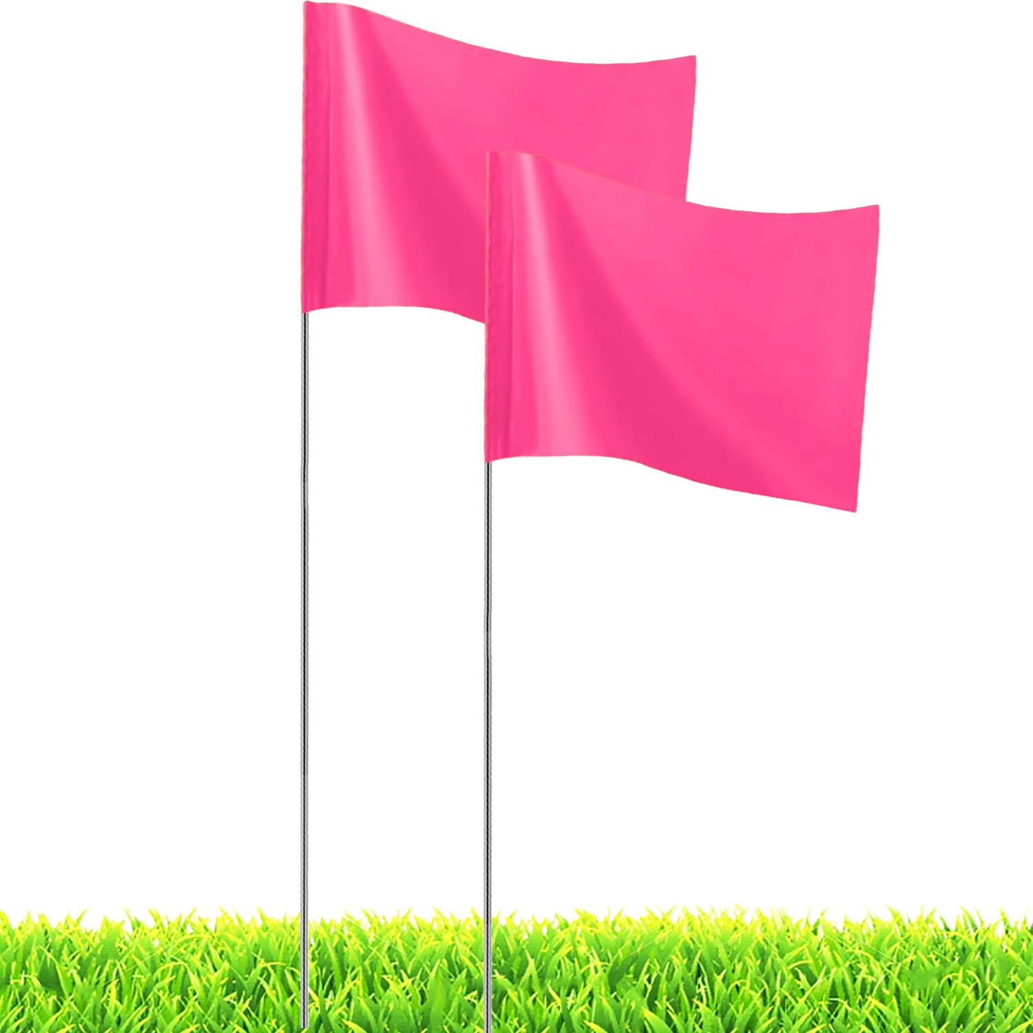 Photo 1 of Pink Marking Flags,JIZHGRAD 20Pack Marker Flags, 13x4x5 Inch Lawn Flags, Boundary Flags Dog Training Flags for Yard Marking, Survey Flags, Landscape Flags, Sprinkler Flags, Surveyor Flags, Stake Flags