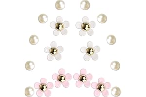 IOKUKI Flower Shoe Charms for Women Girls, Cute Flower Charms for Girls with Daisy Flower Charms and Pearl Shoe Decoration Accessories