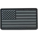 LEGEEON Blackout Mini Small 1x1.75 USA America Flag Subdued Tactical Morale PVC Rubber Touch Fastener