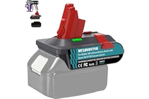 HXTMOJU New Version V6 V7 V8 Battery Adapter for Makita 18V Lithium Battery Convert to Work with for Dyso V8 V7 V6 Animal Absolute Motorhead Fluffy Vacuum Cleaners, 3-in-1 Vacuum Battery Converter