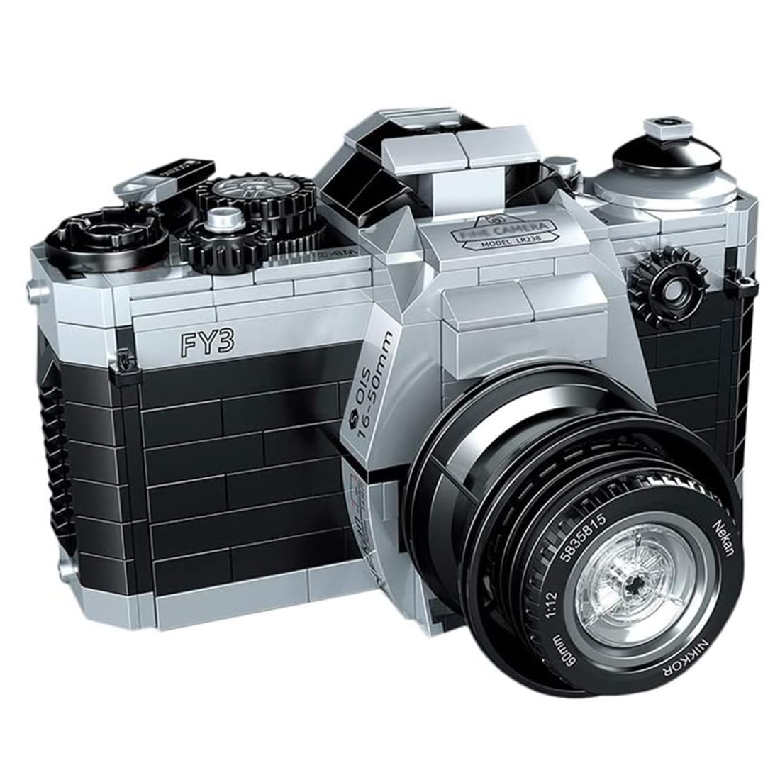 AKOGD SLR Camera Building Blocks Model Building Kit, Retro Digital Camera Model Building Kit Clamp Building Blocks Kit