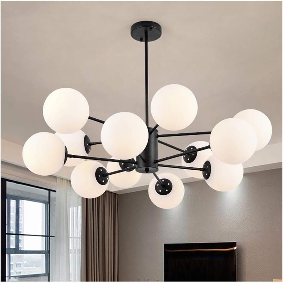 ASHENG Pendant Lights 8-Light Chandeliers Ceiling Lights Brushed Nickel Semi Flush Mount Ceiling Light Modern Fixtures Ceiling Chandelier (color : 12 heads)