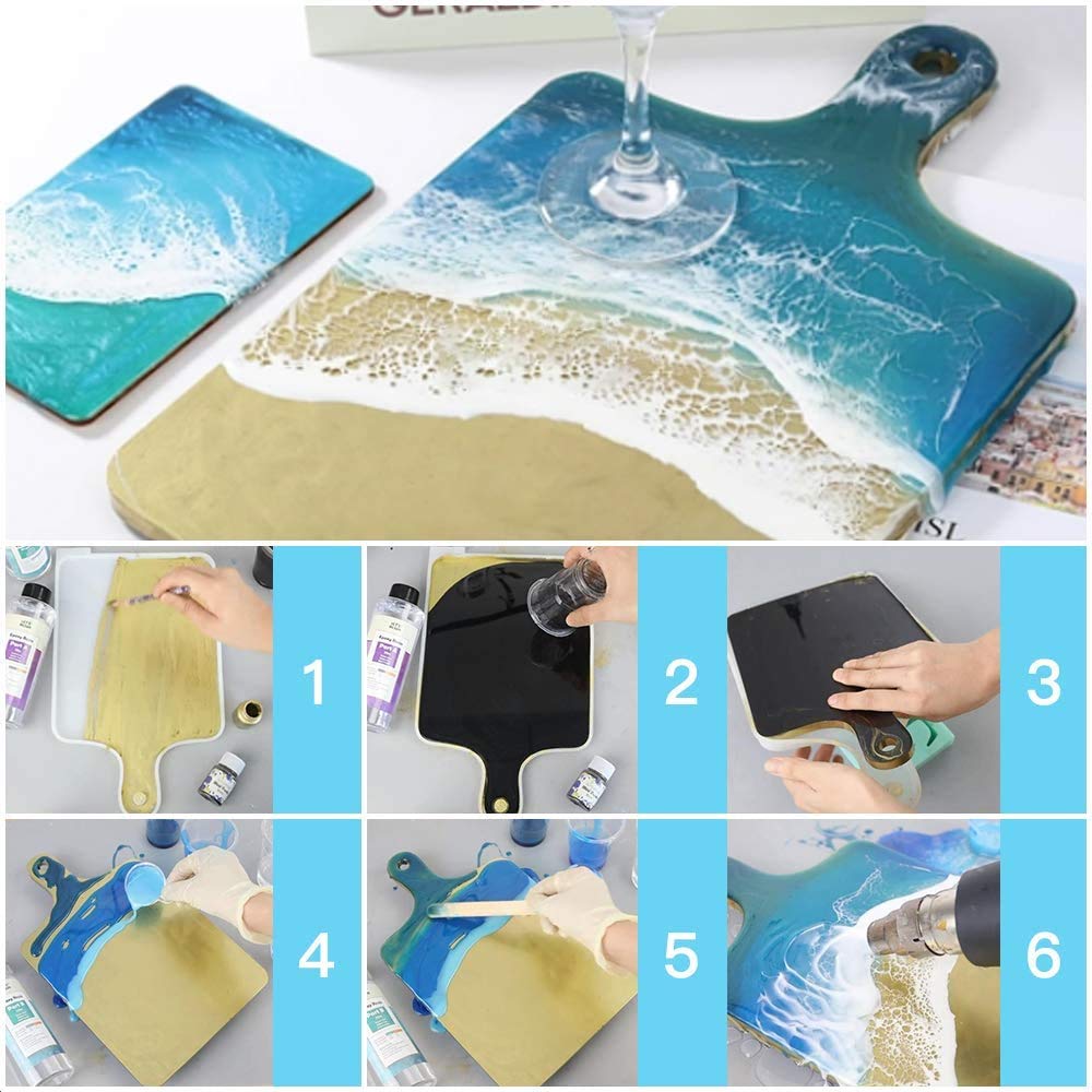 Resin Silicone Tray Molds, Epoxy Casting Mold for DIY Large Rectangle Serving Cutting Board with Handle, Kitchen Essential for Home Decoration and Crafting