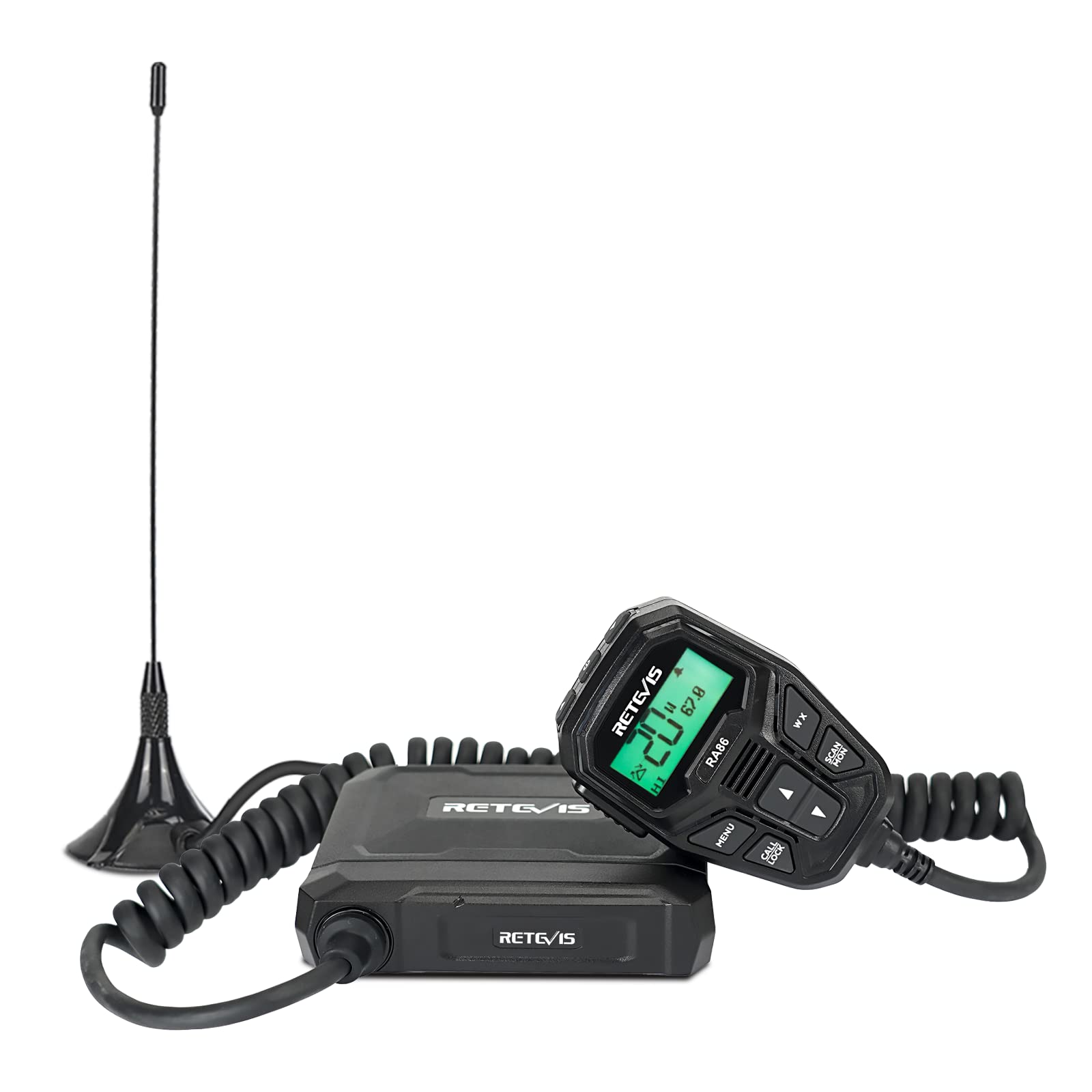 Photo 1 of Retevis RA86 GMRS Mobile Radio - Update Chirp, GMRS Radio with Gain Antenna & Cigarette Lighter Plug, Repeater Channels Long Range Two Way Radio, NOAA Alert, Dual Speakers for Offroad, Jeep, Truck, RV