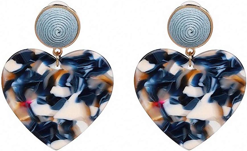 Acrylic Earrings Resin Heart Drop Earrings Acrylic Earrings Resin Floral Statement Earrings