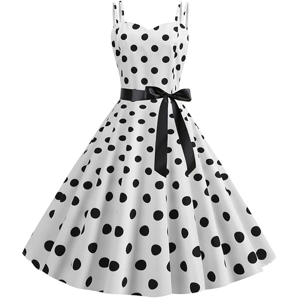 Topdress Women's Vintage Polka Audrey Dress - 1950s Halter Retro Cocktail Dress - View #5