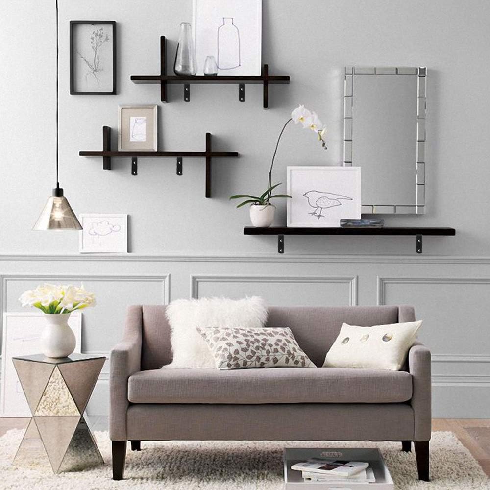 Corner Brace 8 Pcs Shelf Bracket Heavy Duty Black Steel L Corner Brace, Decorative Joint Angle Bracket for Shelf 5 InchX3 Inch Shelves Wall Hanging Bracket with Screws (125X75mm(5 InchX3 Inch)(8PCS)): Home Improvement