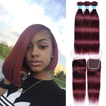 Amazon Com Valentine S Day Gift 99j Burgundy Straight Hair