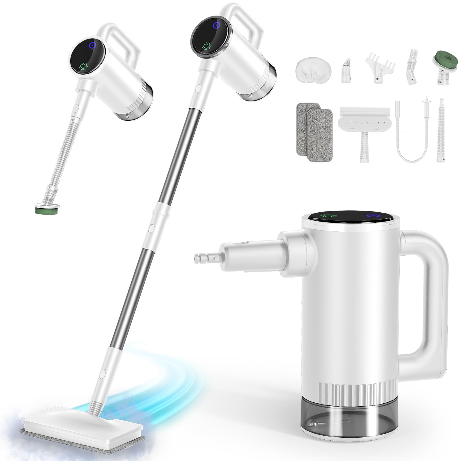 Photo 1 of 11-in-1 Steam Mop - Detachable Handheld Steam Cleaner with 380mL Tank, 260? Floor Steamer for Hardwood, Tile, Grout, Windows, Bath & Kitchen - 3-Level Steam Control, Multi-Purpose Floor Steam Cleaner