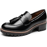 DREAM PAIRS Womens Loafers, Slip On Platform Chunky Penny Heeled Lug Sole Loafers for Women Dressy and Work, Business Casual Shoes for Women