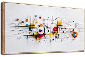 ERQINHUA Abstract Wall Art Living Room Boho Wall Decor For Bedroom Office Home Decorations Geometric Wall Paintings Minimalism Canvas Artwork Pictures Modern Ready to Hang Wood Framed 20x40 Inches