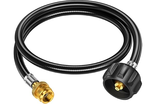 4FT Propane Hose Adapter 1lb to 20lb, Propane Tank Adapter, Propane Adapter Hose for Propane Grill/Camping Stove and Buddy He