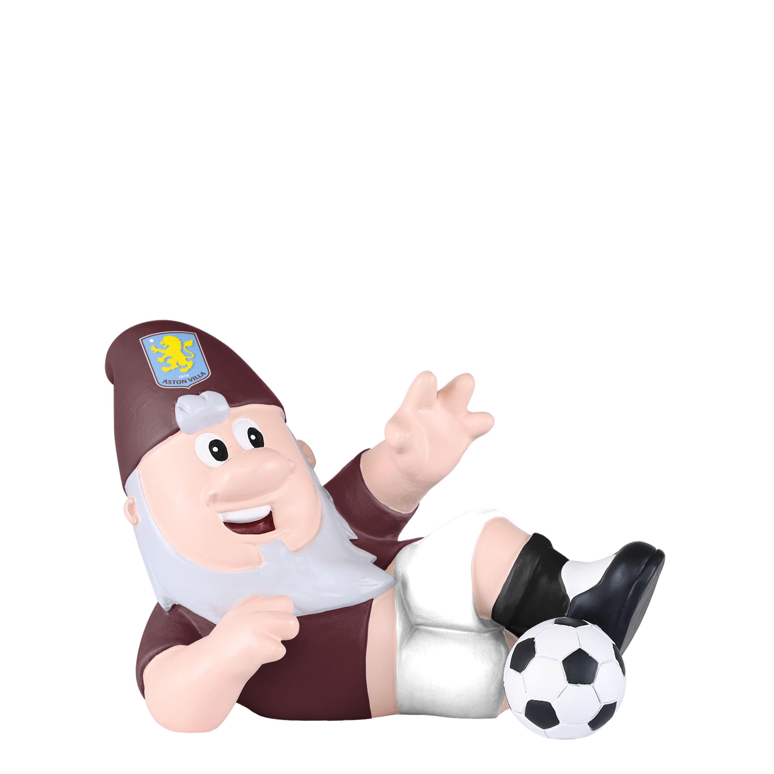 FOCO Officially Licensed Aston Villa FC Sliding Tackle Football Garden Gnome