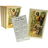 Westmon Works St Sebastian Holy Card Bundle Students Classroom Bulk Pack or Catholic Church Congregation with Saint Prayer Made in the USA, Set of 25