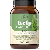 CNP | Icelandic Sea Kelp Capsules 600mg - Iodine, Thyroid Support Pills | Organic Sea Kelp Capsules With 600mg Raw Seaweed Iodine For Thyroid Support; Vegetarian, Gluten Free, Kosher, USA Made