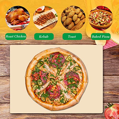 VIKEYHOME Pizza Stone, Heavy Duty Cordierite Pizza Grilling Stone