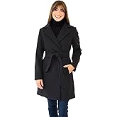 Nine West womens Ah8571 - Nine West Mid-length Faux Wool Coat