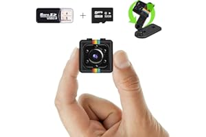 BEXTGOO Spy Camera, 1080P No WiFi Security Camera, Mini Small Cameras with 32GB Memory Card, Wide Angle, Night Vision, Motion Detection, Loop Storage, 360° Rotating Bracket