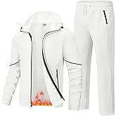 Rdruko Men's Fleece Track Sweat Suit 2 Piece Set Hooded Winter Warm Up Jogging Tracksuit Sweatsuit Sets