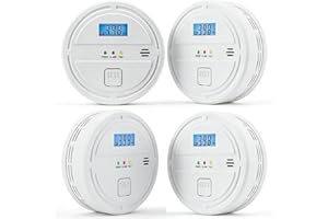 SOEWOLIT 4 Packs Smoke & Carbon Monoxide Detector Battery Operated,2-in-1 Smoke Detector Carbon Monoxide Detector Combo,Smoke Alarm with Digital Display for Home