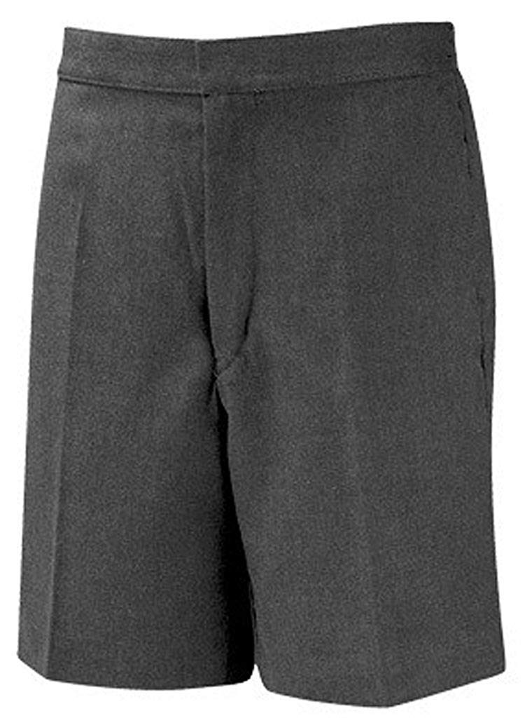 School Uniform Flat Front Classic Shorts Grey 36"